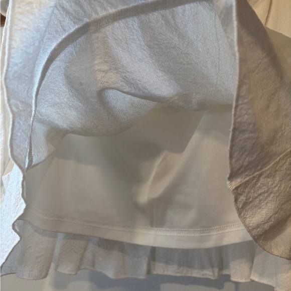 White Faux Wrap Skirt w/ Side Tie - Picture 5 of 6
